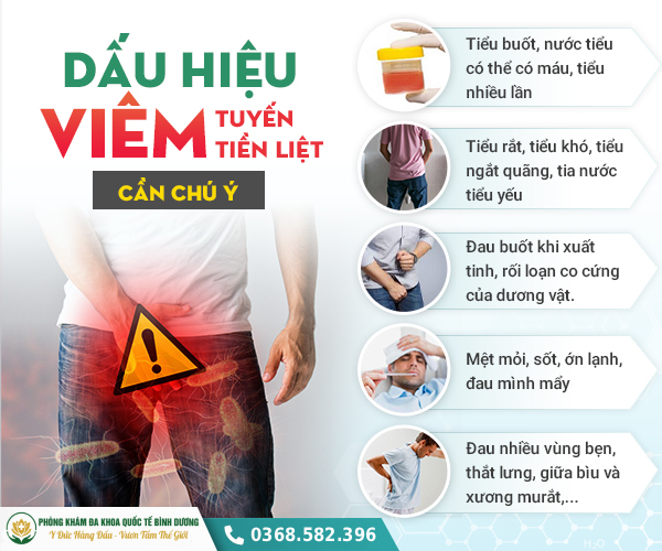 dấu hiệu viêm đường tuyến tiền liệt
