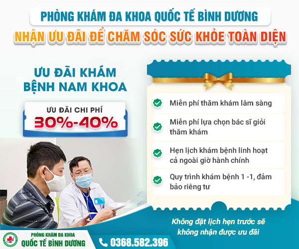 ưu đãi khám nam khoa ở phòng khám