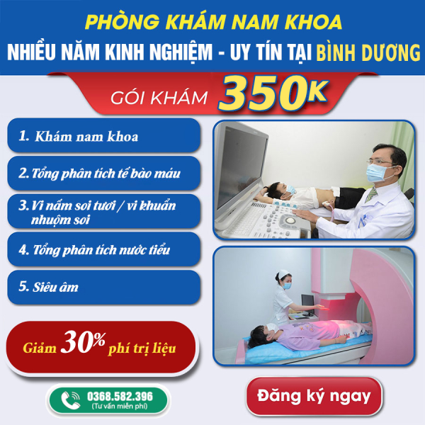khám nam khoa Bình Dương với gói khám 350k