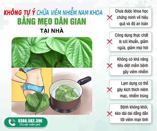 không nên chữa viêm nhiễm nam khoa tại nhà