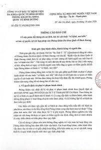 Thông cáo báo chí 1